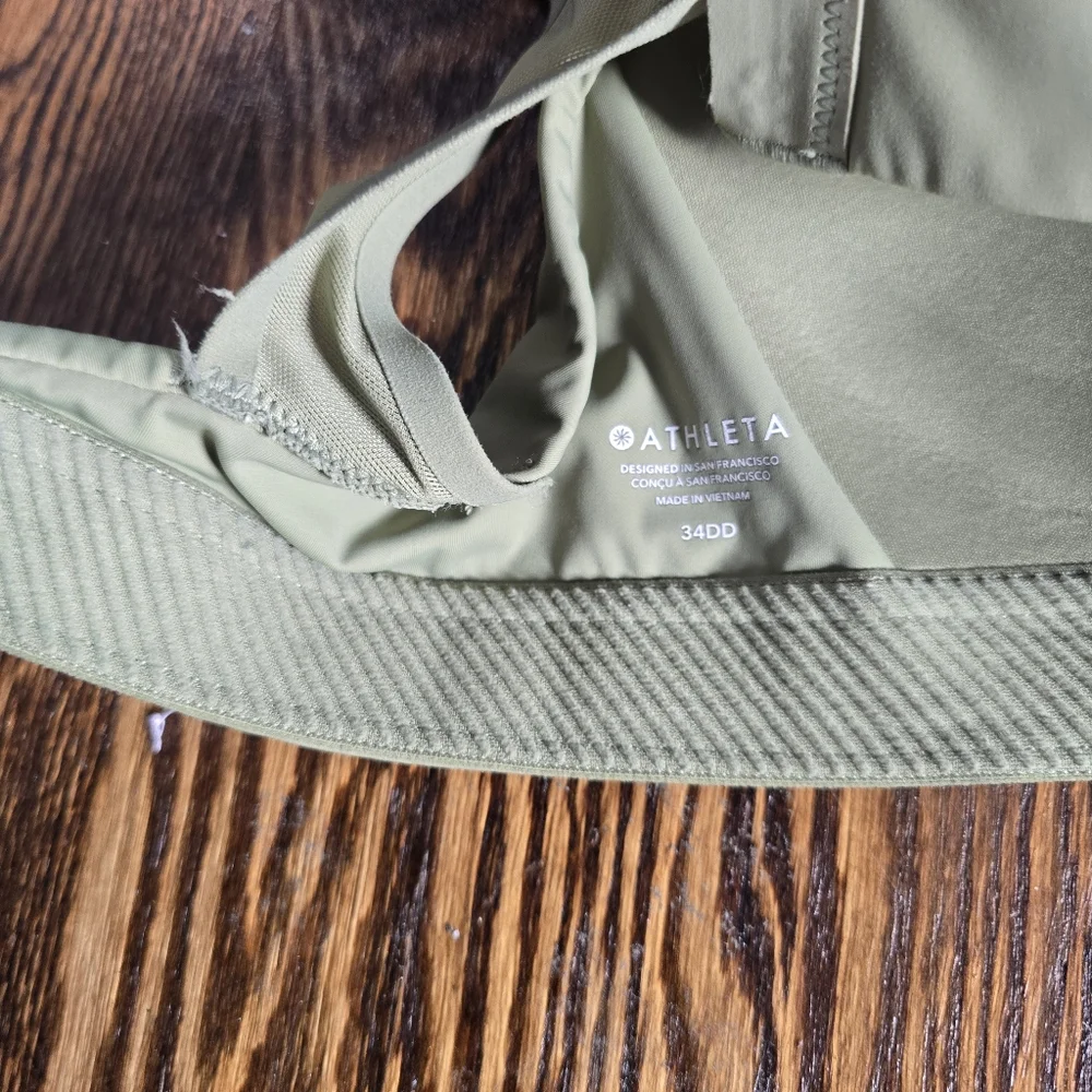 Athleta High Impact Molded Cup Sports Bra Sage Green 34DD - Picture 4 of 5